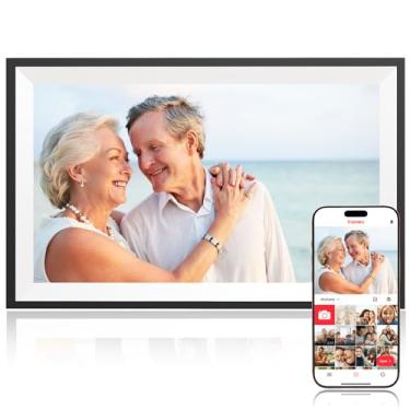 Imagem de KOHO Porta-Retrato Digital Inteligente Frameo De 15,6" Para O Dia Dos Pais, Galeria Fotos Com Tela Sensível Ao Toque 1080P, Parede 32 Gb, Compartilhamento Instantâneo Via Aplicativo Gratuito, Aprove