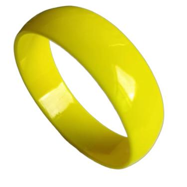 Imagem de Pulseira de néon dos anos 80, pulseiras coloridas redondas de resina acrílica, vintage, cor doce, grossa, placa de acetato de tartaruga, pulseiras para mulheres, joias de festa, presentes, Acrílico