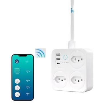 Imagem de Coibeu, Extensão Tomada Inteligente Wi-Fi 2 USB- A 1 USB-C e 3 Tomadas Alexa Controle por Celular