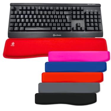 Imagem de Mcsb Apoio De Punho Teclado Ergonômico Descanso Macio Almofada Ortopédico Pulso Tendinite Nr17 Pulso Digitação Confort Suporte Espuma Gel Cor (Vermelho)
