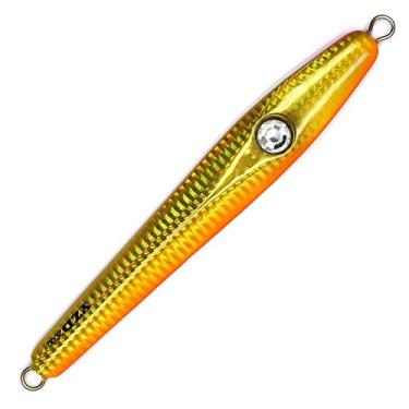 Imagem de Iscas verticais de chumbo para água salgada 7-1/453.6 g Deep Sea Jigs Isca de pesca faca de metal artificial isca dura isca de pesca de barco (200 g), cabeça fina laranja 1 peça)