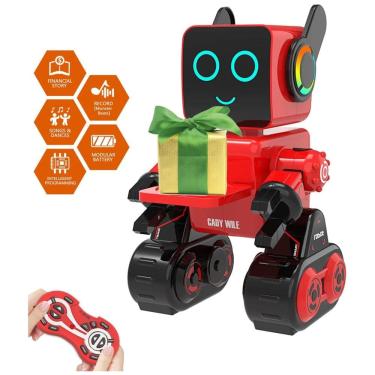 Imagem de Robô Inteligente OK com Controle Remoto e Sons para Crianças de 3 Anos ou Mias, OKK Aukfa K3, Vermelho