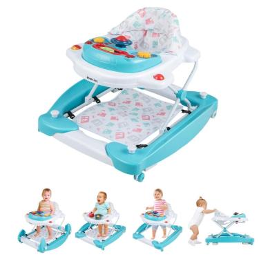 Imagem de Andador de Bebê HONEY JOY 6-em-1 Dobrável, Com Rodas, Ajustável, Balanço, Música e Luzes. Para Bebês de 7 a 14 Meses, Ideal para Meninos