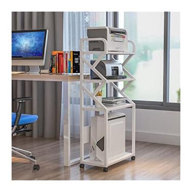 Imagem de SUNESA Suporte de impressão móvel escritório casa 4 camadas suporte de impressora rack de armazenamento multiuso organizador de chão prateleira de armazenamento armário móvel sobre rodas mesa de