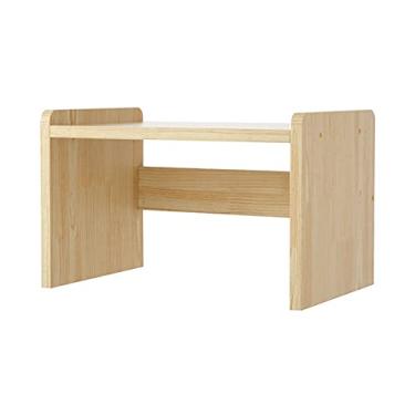 Imagem de SUNESA Suporte de impressão, suporte de impressora de mesa de 2 camadas, suporte de impressora ajustável de 3 alturas, organizador de mesa de madeira de 2 níveis