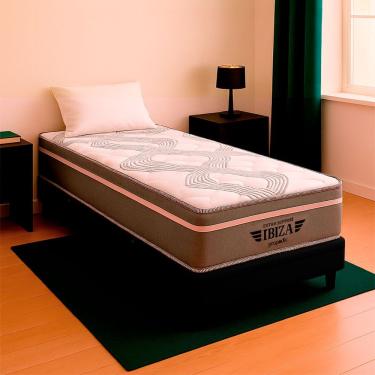 Imagem de Cama Box Solteiro E Colchão Ibiza Molas V-store 88x188x22 Preto