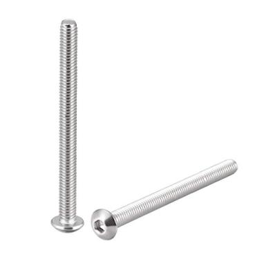 Imagem de Parafusos de máquina uxcell M4x50 mm com soquete sextavado, parafuso de cabeça redonda, parafusos de aço inoxidável 304, 10 peças