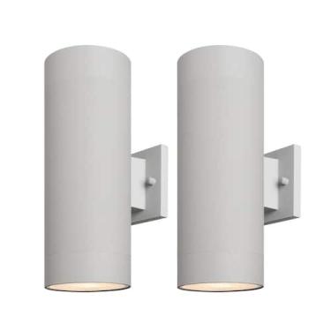 Imagem de Luminária de parede externa Mirrea 14" impermeável cinza fosco, pacote