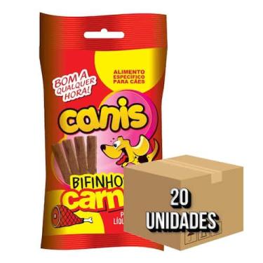 Imagem de Ração para Cachorro Petisco Canis 65gr Sabor Carne Kit 20un