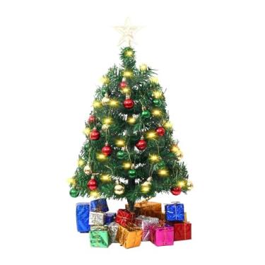 Imagem de Árvore de Natal de mesa de 18/61.0 cm, mini árvore artificial com cordão de luzes para férias, faça você mesmo e decoração de escritório (61 cm)
