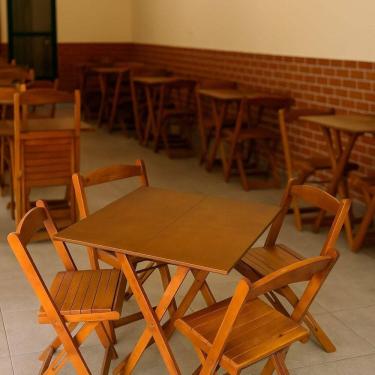 Imagem de Conjunto Dobrável Bar Restaurantes 1 Mesa 4 Cadeiras Mel