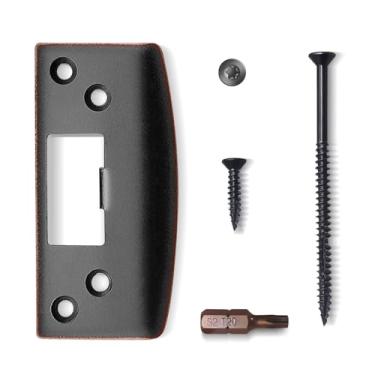 Imagem de MOSECYOU Placa de bloqueio de porta grande, placa de ataque extragrande, abertura grande para corrigir o desalinhamento da trava da porta, compartimento de batente desgastado da capa, versão