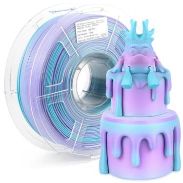 Imagem de Filamento IsanMate PLA Plus Rainbow 1,75 mm Verde Azulado Roxo