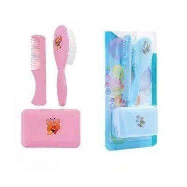 Imagem de Kit Banho Para Bebê Saboneteira Escova Pente Azul 3 Peças - Mirante Br