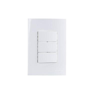 Imagem de  Interruptor P. Triplo MarGirius Sleek 10A com Placa 4x2 Branco
