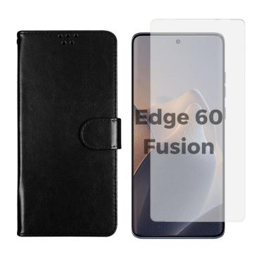 Imagem de Capa Carteira + Pel. Hidrogel Compativel Para Edge 60 Fusion