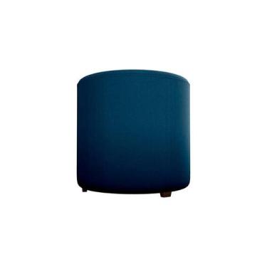 Imagem de Puff Banqueta Redondo Luxo Copenhage Matrix, VELUDO AZUL