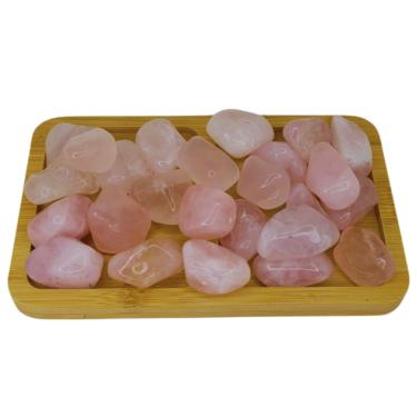 Imagem de Quartzo Rosa Pedra Rolada 500g Semi Preciosa Pedra do Amor