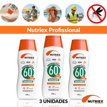Imagem de Kit 3 Protetor Solar Nutriex Fps60 Com Repelente 120ml