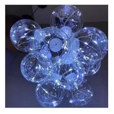 Imagem de Guirlanda Fio Varal 3 metros 10 x Bolas Branco, Amarelo, Azul ou Colorido Luminária Pilhas Usb(Branco)