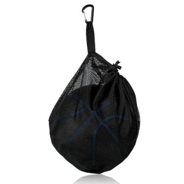 Imagem de Bolsa de bola única com bolso com zíper, bolsa de transporte de malha, bolsa de rede de armazenamento de bolas, bolsa esportiva com alça traseira para transporte, basquete, vôlei, futebol, futebol