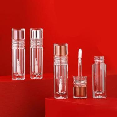 Imagem de 3 tubos vazios de brilho labial mini batom recarregável para brilho labial DIY recipientes redondos de brilho labial tubos com varinha 2,5 ml, Multicor