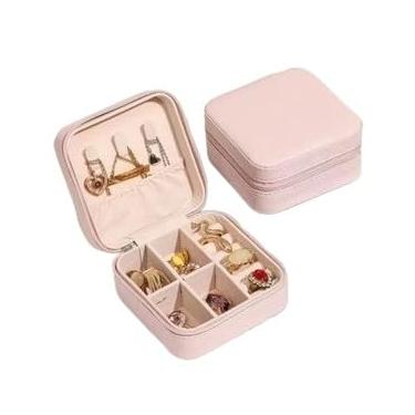 Imagem de Porta Joia Com Kit Bolsa Para Viagem Portátil caixa de armazenamento bolsa (20,rosa)