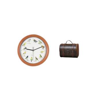 Imagem de Fenteer Relógio de Parede com Pássaros Cantores, Organizador, Relógio Decorativo de Pássaros, Relógio Pendurado, Decoração, Caixa de Joias de Madeira, de