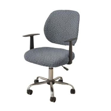 Imagem de Lzyjckh Capas para Cadeiras de Escritório e Computador Capa Elástica para Cadeiras de Computador - 2 Peças Protetor Universal Giratório para Mesa para Escritório e Casa,Dark gray