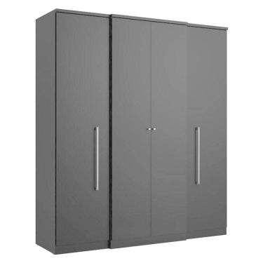 Imagem de Guarda Roupa Casal Splendore 4 Portas Preto Acetinado - Thb