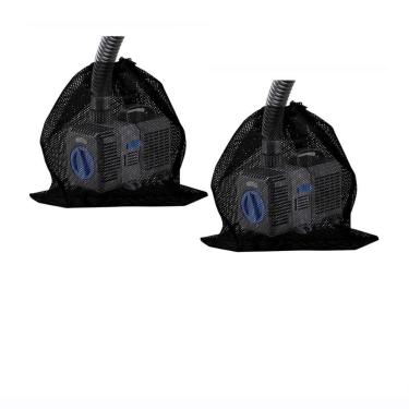 Imagem de TOOMYAUTO 2 peças 45 cm x 45 cm saco de barreira de bomba, saco de filtro para bomba de lago, preto grande bolsa de malha capa de proteção de agulhas deixa cabelo para filtros de piscina de fonte