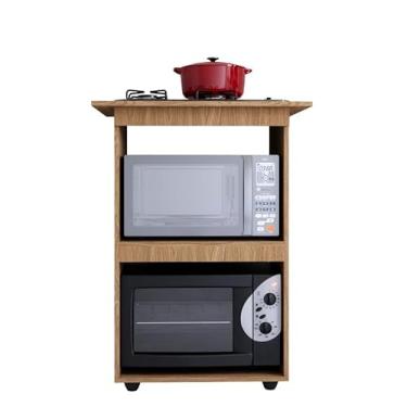 Imagem de BALCÃO PARA FOGÃO COOKTOP 4 BOCAS MULTIUSO MICROONDAS E FORNO COZINHA(MARROM FREIJÓ)