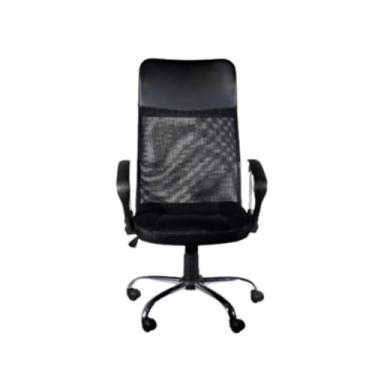 Imagem de Cadeira De Escritório Diretor Secretária Executiva Office Giratória Base Cromada Tela Mesh Preta Ergonômica(Preto OX 100)