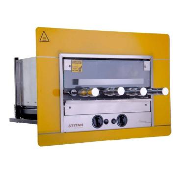 Imagem de Churrasqueira Embutir A Gás Natural 4 Espetos 220V Amarelo