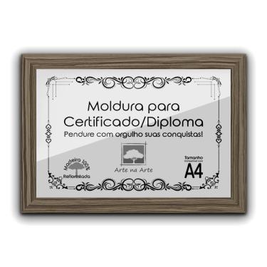 Imagem de 1 Certificado Diploma A4 Com Tela De Acetato E Mdf Titulos Moldura Madeira