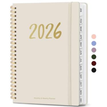 Imagem de Agenda 2026 – Agenda semanal e mensal, janeiro de 2026 a dezembro de 2026, encadernado em espiral, agenda 2026, bolso interno, perfeito para escritório, casa, material escolar – A5 (16 cm x 21,6 cm