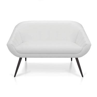 Imagem de Namoradeira 02 Lugares Corino Pés Palito De Ferro Cor Branco