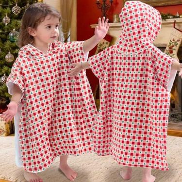 Imagem de VOOVA & MOVAS Poncho de toalha com capuz de duas camadas para bebês (2 a 4 anos, 50 x 53 cm) | Algodão ultramacio e absorvente | Toalha de banho infantil grossa para natação, praia, chuveiro e inverno