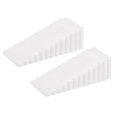 Imagem de 2 batentes de porta brancos, cunhas antiderrapantes para casa e escritório, retentores de porta ABS duráveis