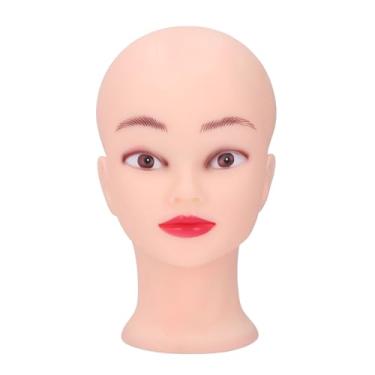 Imagem de Cabeça de manequim careca em pvc com peruca de maquiagem, modelo de exibição, cabeça para praticar massagem, cabeleireiro, exibindo perucas