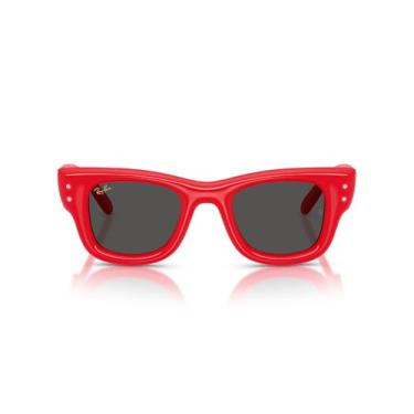 Imagem de Ray-Ban Óculos de sol RB4940B Wayfarer Puffer Blacked Out Collection by A$AP Rocky Square, vermelho com strass/cinza escuro, 47 mm