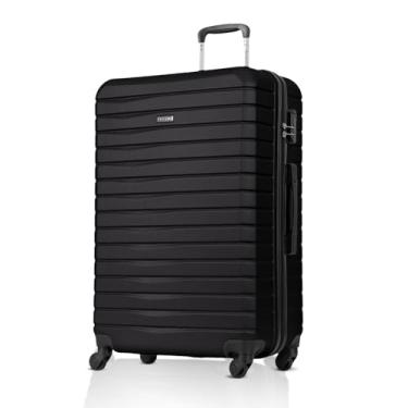 Imagem de Mala de Viagem Grande 32kg Sestini Deluxe, Padrão ANAC, Cadeado 3 Dígitos, Rodas 360° Silenciosas, ABS Rígido Resistente (Preto)