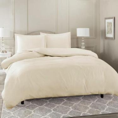 Imagem de Capa Avulsa Edredom Solteiro 400 Fios Microfibra Duvet-Cor:Bege Palha 