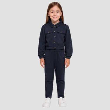 Imagem de Conjunto Infantil Feminino Moletom Jeans Kely & Kety-Feminino