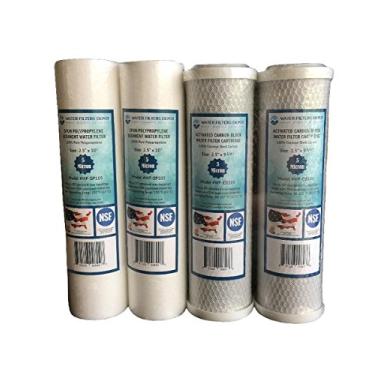 Imagem de Water Filters Depot (WFD) WF-SPCB105 Cartucho de filtro de água de bloco de carbono e sedimento de 5 mícrons, cabe em caixas de tamanho padrão de 25,4 cm do undersink RO (sistema de osmose reversa