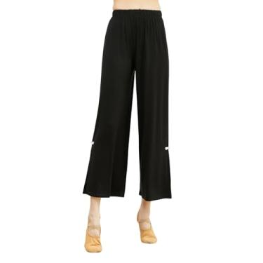 Imagem de Calças Femininas de Ioga Com Fenda Na Cintura Alta, Pernas Largas, Calças de Treino Flare