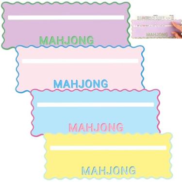 Imagem de Soulchen 4 Pcs Mahjong Line Finder Card Guide for Beginners Colorful Line Reader Cards with Wavy Scalloped Edges for Game Nights Competitions Parties Mahjong Lover Gift Accessories