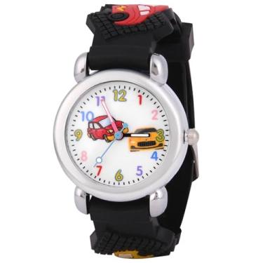 Imagem de OFFCUP Relógio infantil, relógios infantis analógico, relógio de aprendizado de desenho animado 3D movimento de quartzo, pulseira de relógio de silicone, 3 anos a 11 anos, relógio de pulso menina