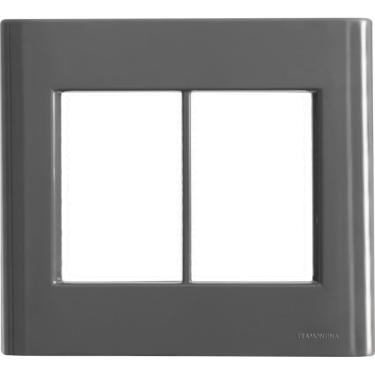 Imagem de Placa 6 Postos 4x4 Tramontina Giz Titânio Sem Suporte