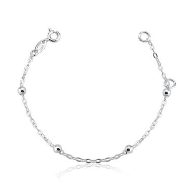 Imagem de Pulseira Infantil Bolas 3mm Prata 925